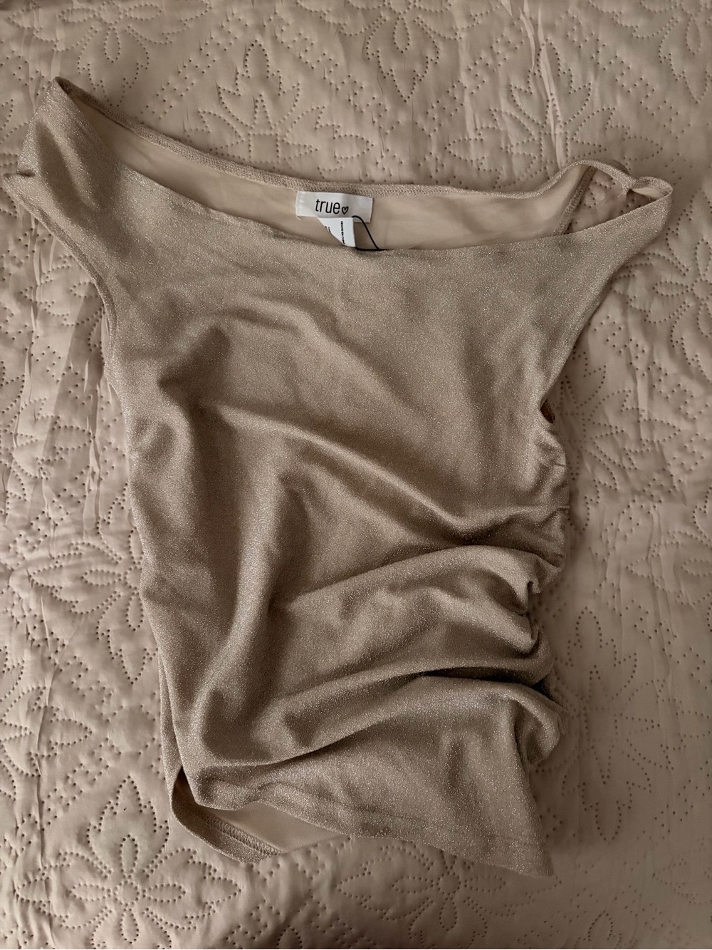 True + Co Beige Shimmery Top NWT